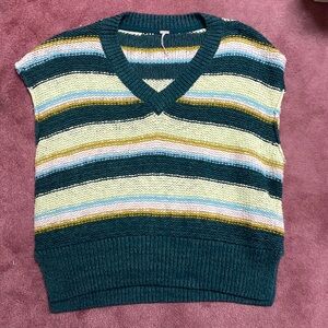 Free people striped pancho/sweatervest